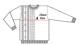 Size Chart indicating Chest Measurement Required