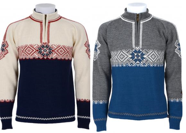 Hemsedal Sweater In Blue or Navy with 1/4 Zip Opening