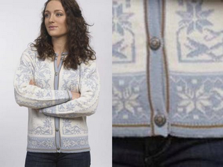 628 Cora Lightweight cardigan with buttons,and flower pattern.
