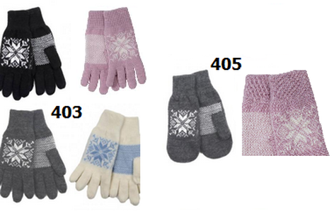 Snowflake Pattern Norwegian Gloves and Mittens